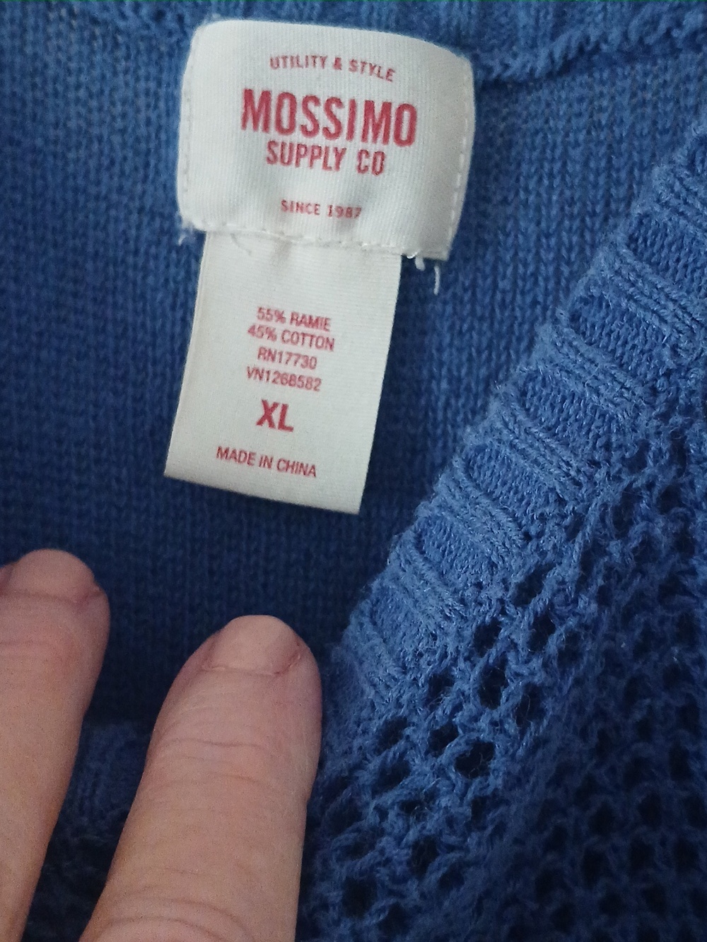 Mossimo Supply Co. Blue Crochet Knit Tank Top - Picture 2 of 4